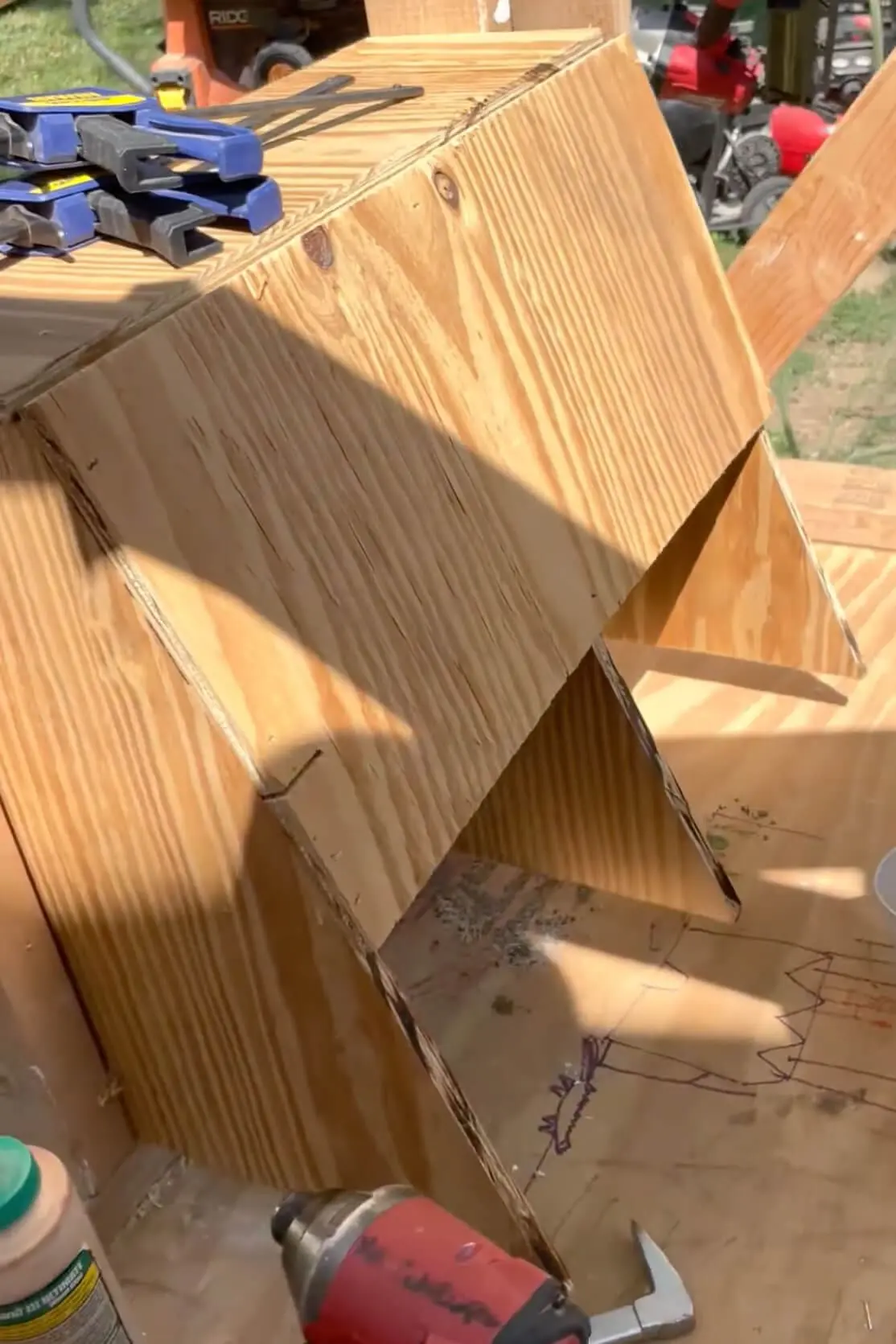 Building nesting boxes in our low cost, DIY chicken coop.